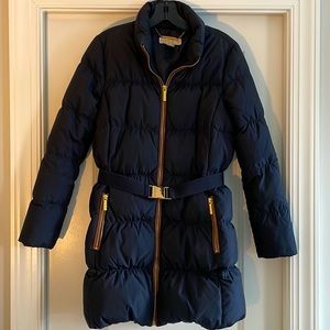 Michael Michael Kors Belted 3/4 length Puffer Coat